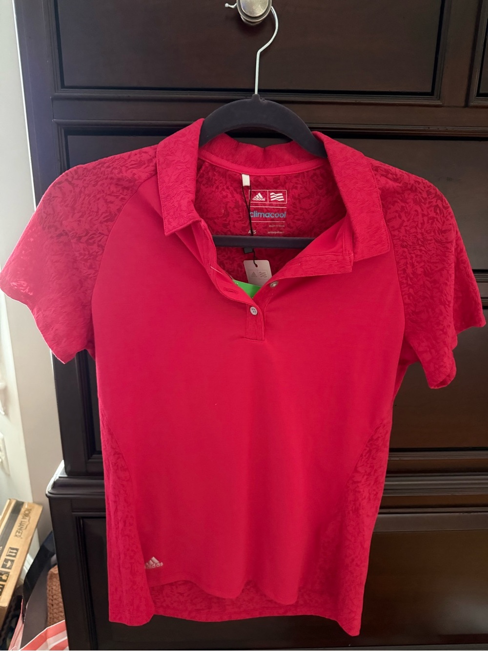 adidas Women's Red ClimaCool Polo Shirt